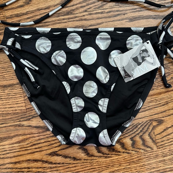 Victoria’s Secret NWT medium adjustable halter triangle bikini polka dot - Picture 3 of 9